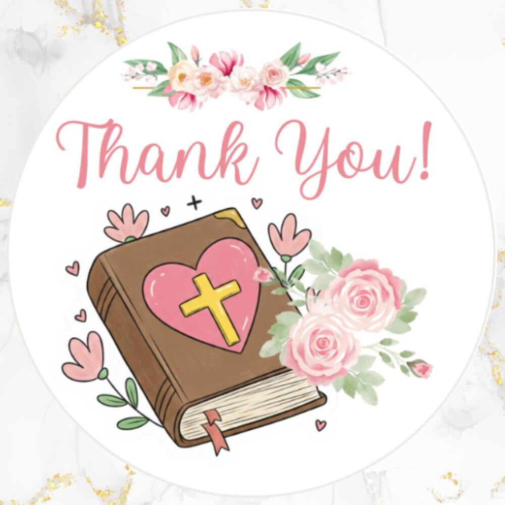 60 Thank you Roud Stickers Biblie